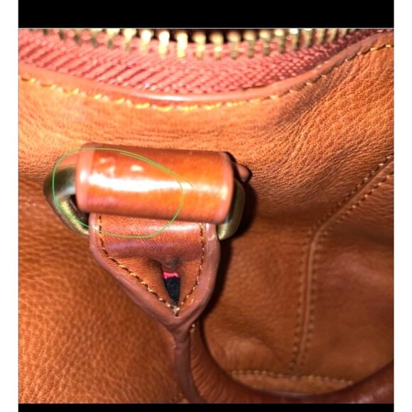 Sabina New York Genuine Leather Tan Crossbody Bag - Picture 6 of 14